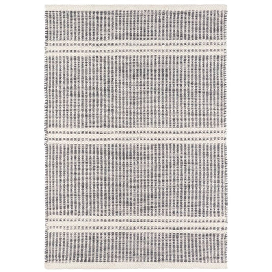 Black and White  Wool Area Rug