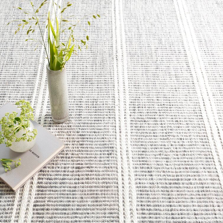 Black and White  Wool Area Rug