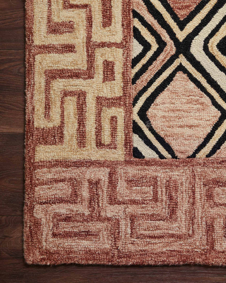 Hand Tufted Rose / Black Area Rug