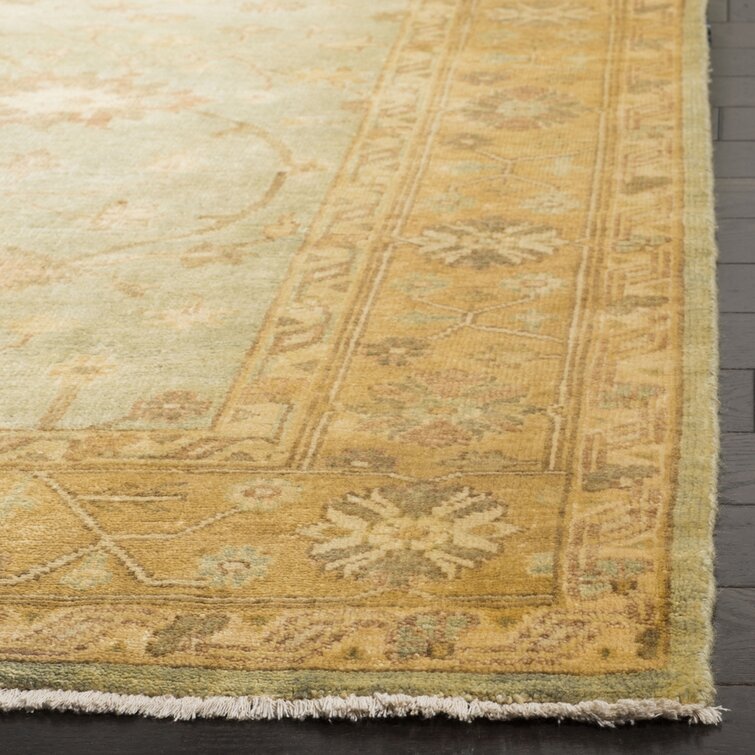 Beige and Orange Color  Wool Area Rug