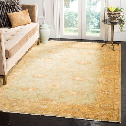 Beige and Orange Color  Wool Area Rug