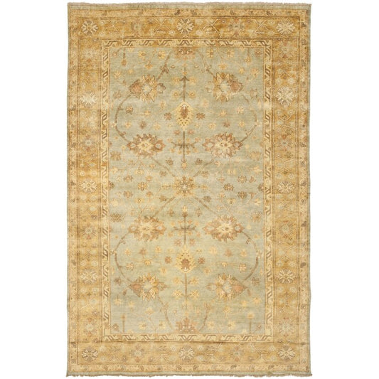 Beige and Orange Color  Wool Area Rug