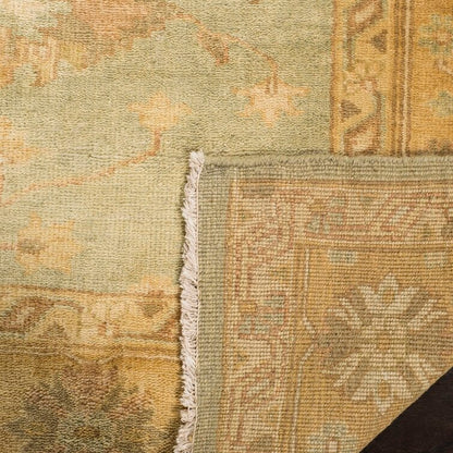 Beige and Orange Color  Wool Area Rug