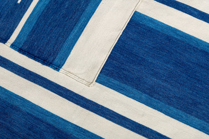 JP0042 PALACE STRIPES – LONDON BLUES & OFF WHITE RUGS