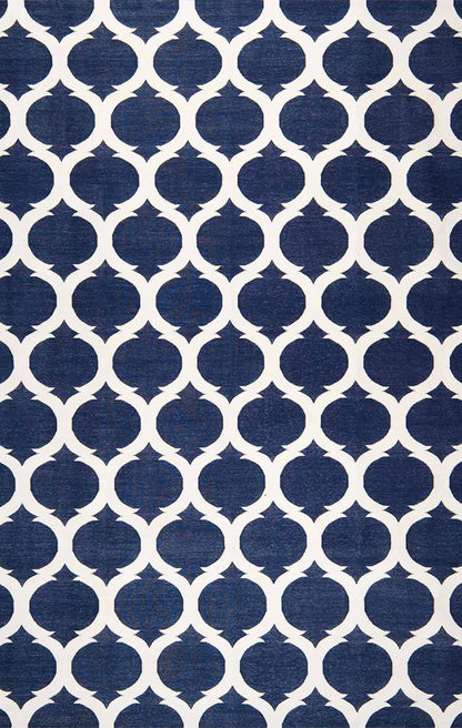 JP0057 LATTICE – ROYAL NAVY & WHITE RUGS