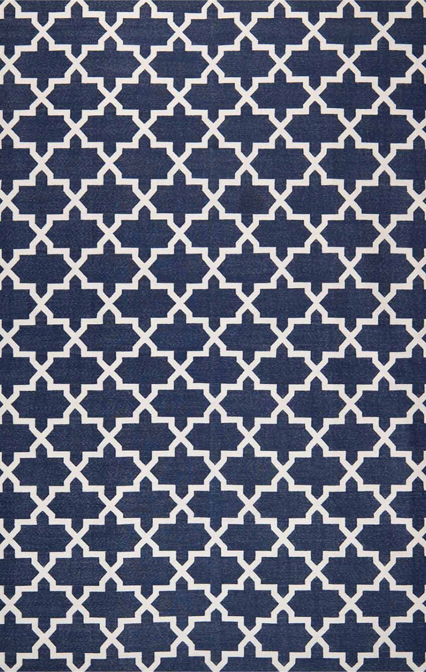 JP0056 CASABLANCA – ROYAL NAVY & WHITE RUGS