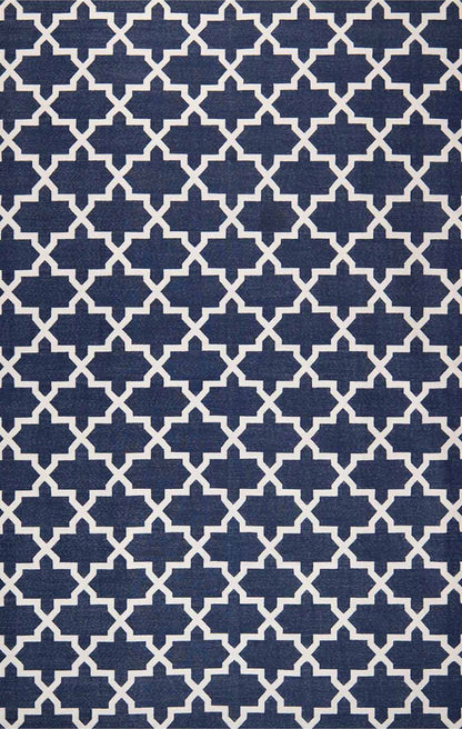 JP0056 CASABLANCA – ROYAL NAVY & WHITE RUGS