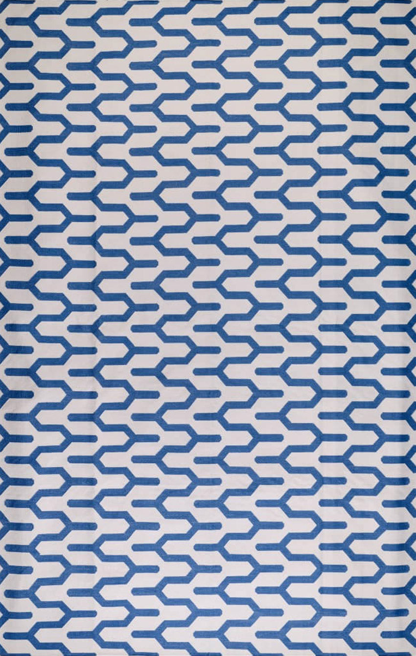 JP0062 JAIPUR JIGGLE – OCEAN BLUE & WHITE RUGS