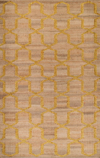 JP0035 ARAVELLI – NATURAL HEMP & GOLDEN BLING RUGS