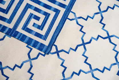 JP0064 SHALIMAR – COBALT BLUE & OFF WHITE RUGS