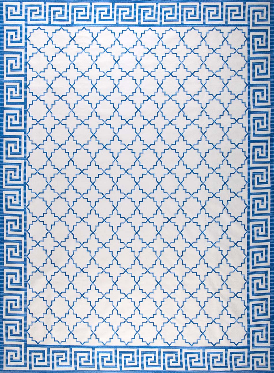 JP0064 SHALIMAR – COBALT BLUE & OFF WHITE RUGS