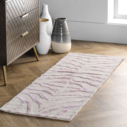 Pink Kylie Wool-Blend Zebra Area Rug