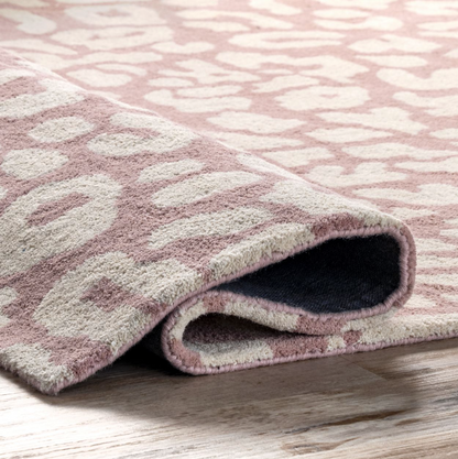 Peach Josephine Wool Leopard Area Rug