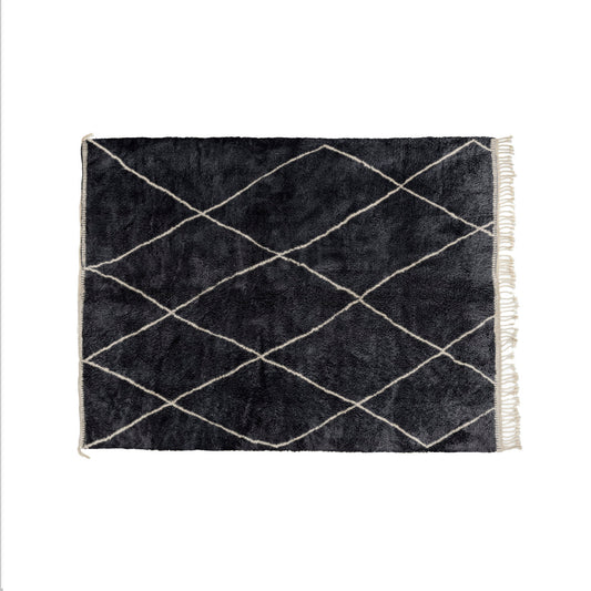 Trellis Midnight Black and Taupe Bisha Rugs