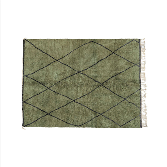 Trellis Sage Green and Midnight Black Bisha Rugs