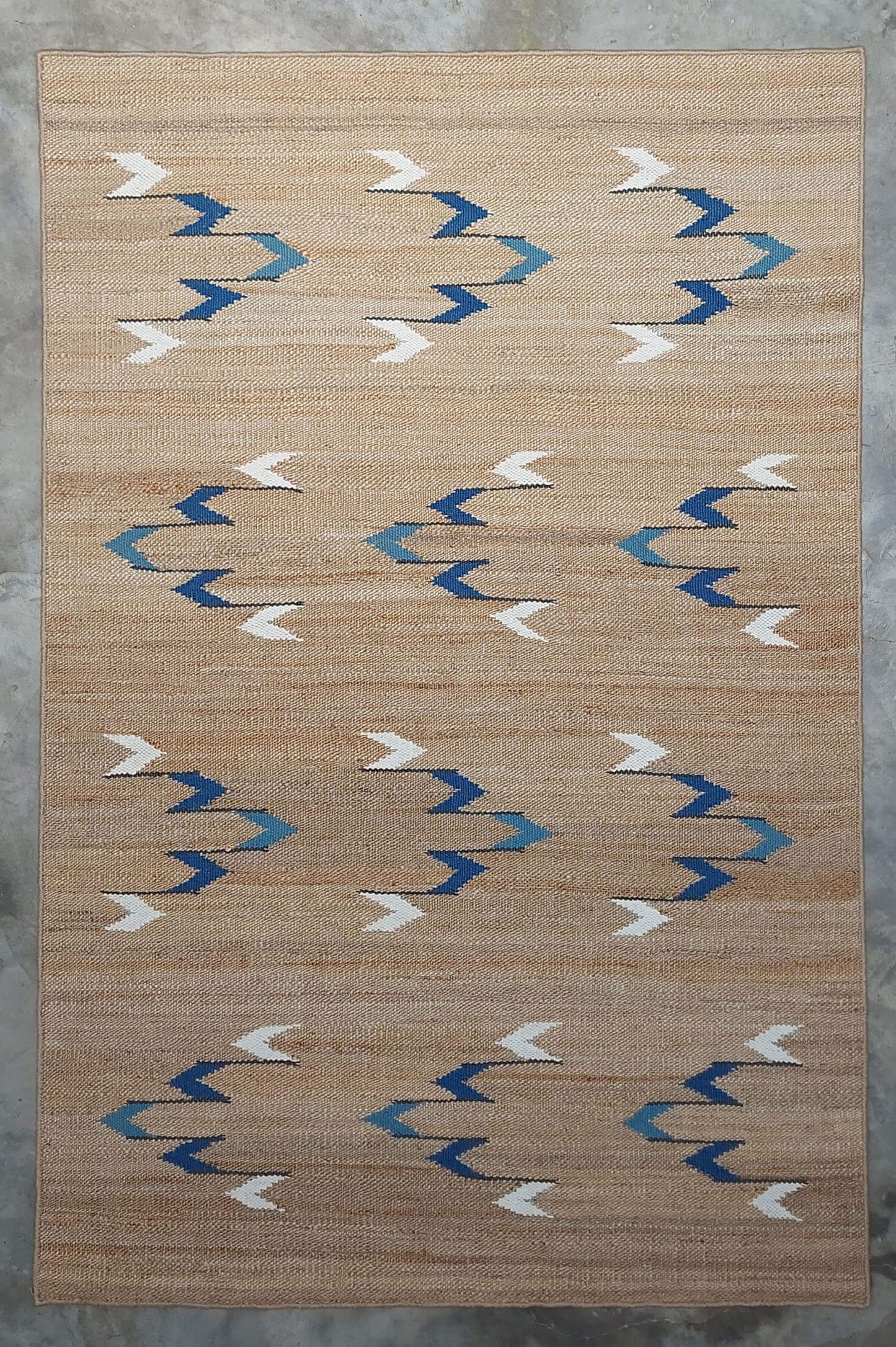 JP004 NATURAL JUTE & BLUE PARADE RUGS