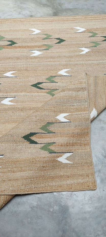 JP005 NATURAL JUTE & FOREST GREENS RUGS