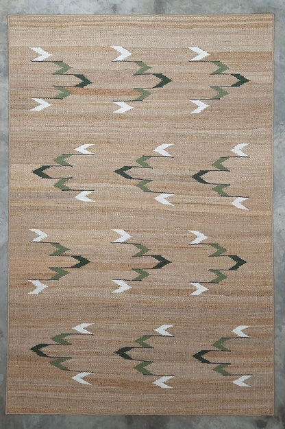 JP005 NATURAL JUTE & FOREST GREENS RUGS