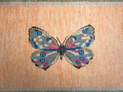 L-028 BUTTERFLY MINI IN CANTALOUPE Hand Knotted Rug